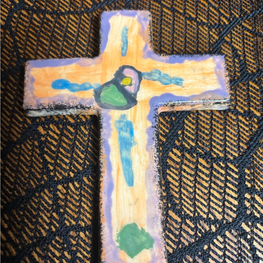 Handcrafted Multicolor Cross Art